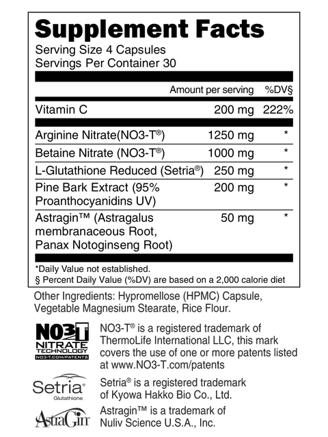 Transparent Labs NITRIC OXIDE