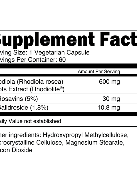 Transparent Labs Rhodiola Rosea Supplement