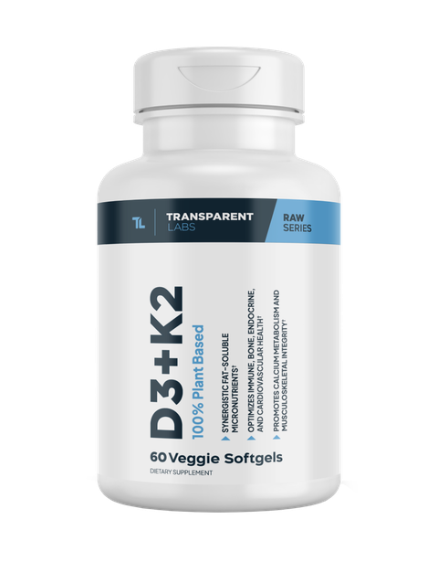 Transparent Labs Vitamin D3 and K2 Softgels | 60 Servings